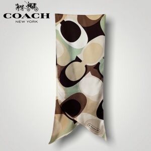 Coach Abstract Brown and Cream Scarf